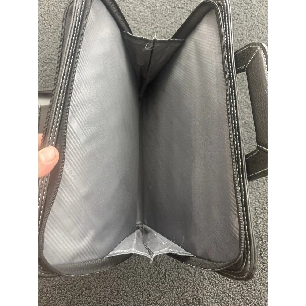 Mint Samsonite Business Portfolio Briefcase Zip Blk Genuine Leather